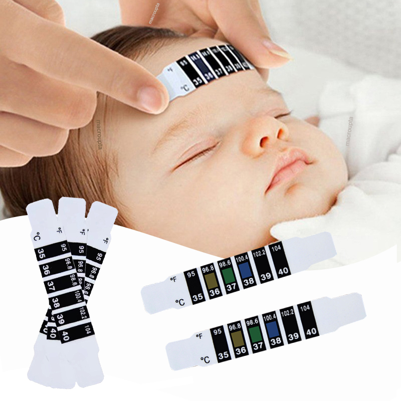 Temperature Strip Thermometer - 10Pcs Forehead Head Strip Thermometer Water