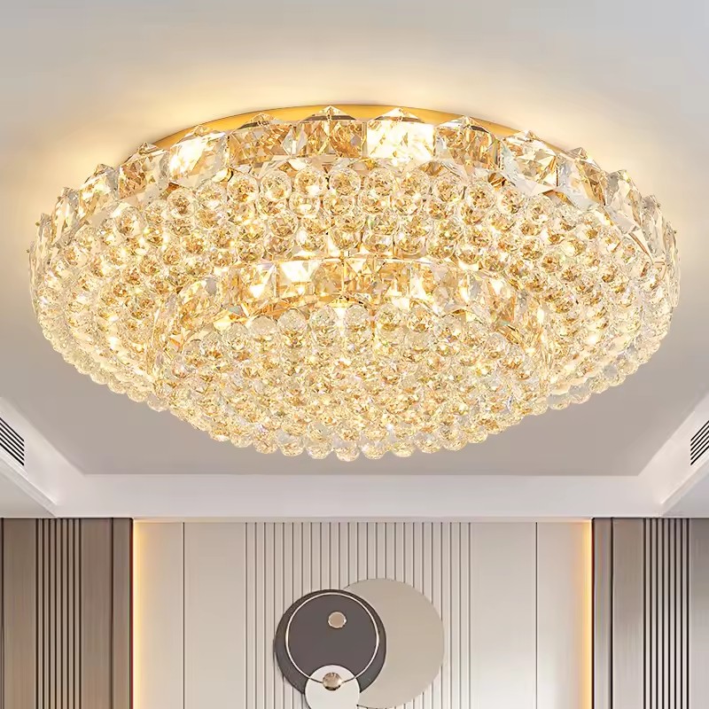 Coffee Quality Control - Hotel Apartment Gold Round Ceiling LampCrystal