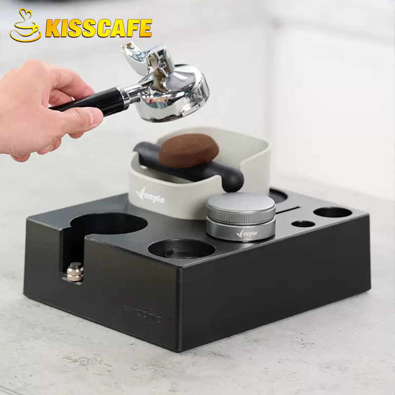 Coffee Knock Box - Coffee Tamper Station Mat Stand Portafilter