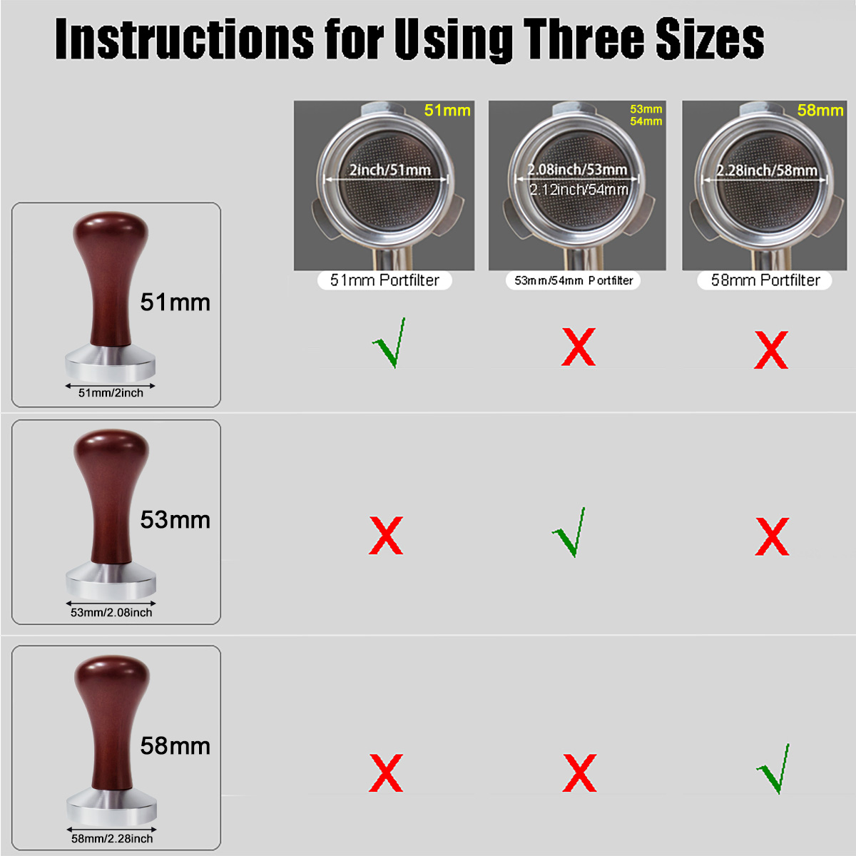 51mm 53mm 58mm Espresso Tamper - Espresso Tamper Set 评论和价格