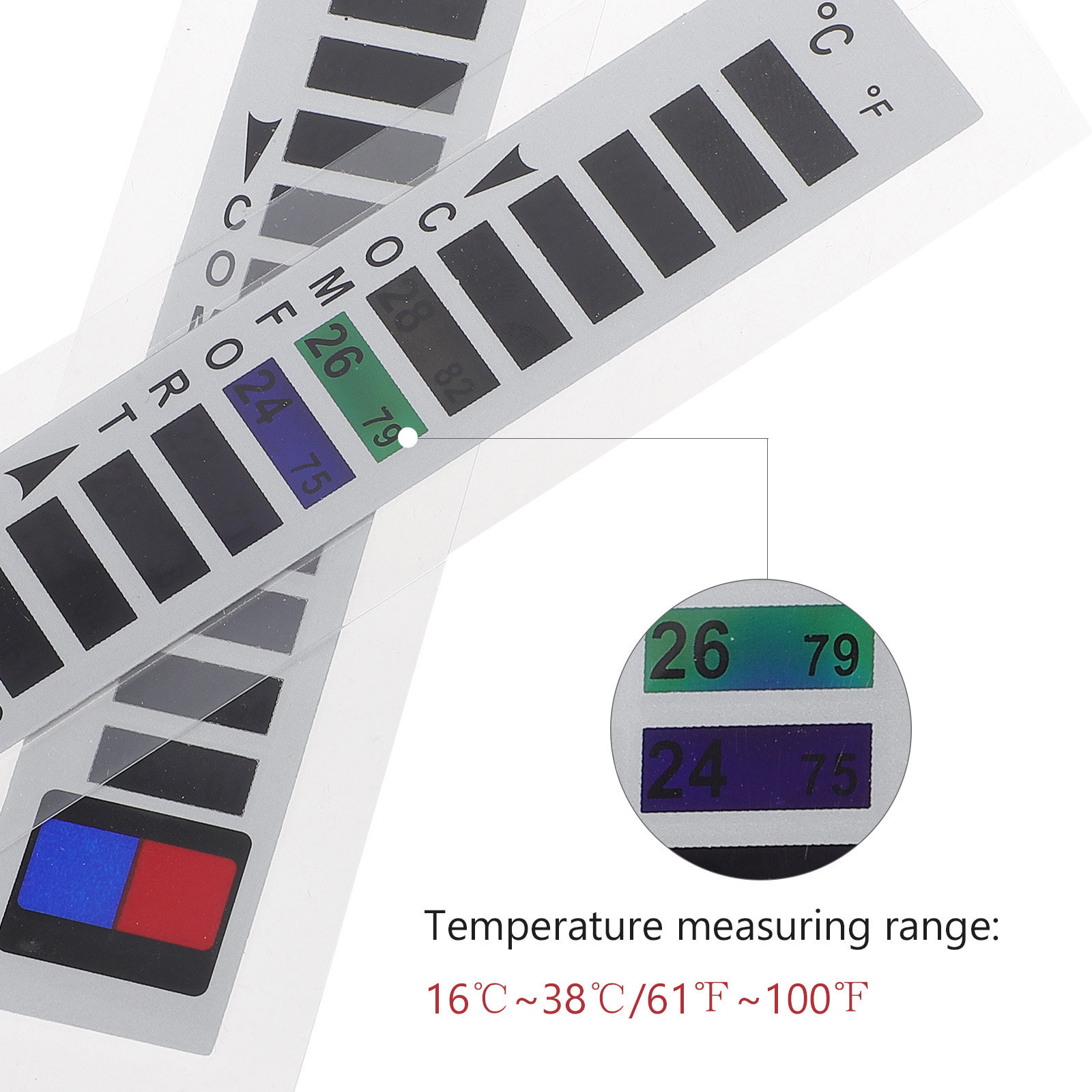 10 Pcs Stickers Liquid Tempera - Temperature Strip Thermometer 评论和价格